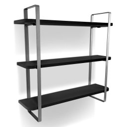 Prateleira Tripla Nicho Hone Modelo Industrial Decoração Casa 60x15 Prata/Preta - 1