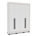 Ver imagem 2 de Roupeiro Solteiro Valência 4 Portas 4 Gavetas 161x214cm Branco 240833