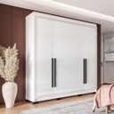 Ver imagem 1 de Roupeiro Solteiro Valência 4 Portas 4 Gavetas 161x214cm Branco 240833