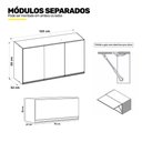 Ver imagem 4 de Conjunto de Armários Aéreo Cozinha Planejada Lux 120cm e 70cm 100% Mdf Branco Tx Fosco - Desk Design