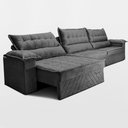 Ver imagem 5 de Sofá Retrátil e Reclinável 3,60m com Molas e Espuma D33 Thunder Velusoft Cinza Cama Inbox