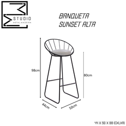 Banco Alto Sunset Banqueta Estofada Balcão Cozinha Churrasqueira - Preto - 5