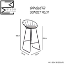 Ver imagem 5 de Banco Alto Sunset Banqueta Estofada Balcão Cozinha Churrasqueira - Preto