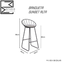 Ver imagem 5 de Banco Alto Sunset Banqueta Estofada Balcão Cozinha Churrasqueira - Preto