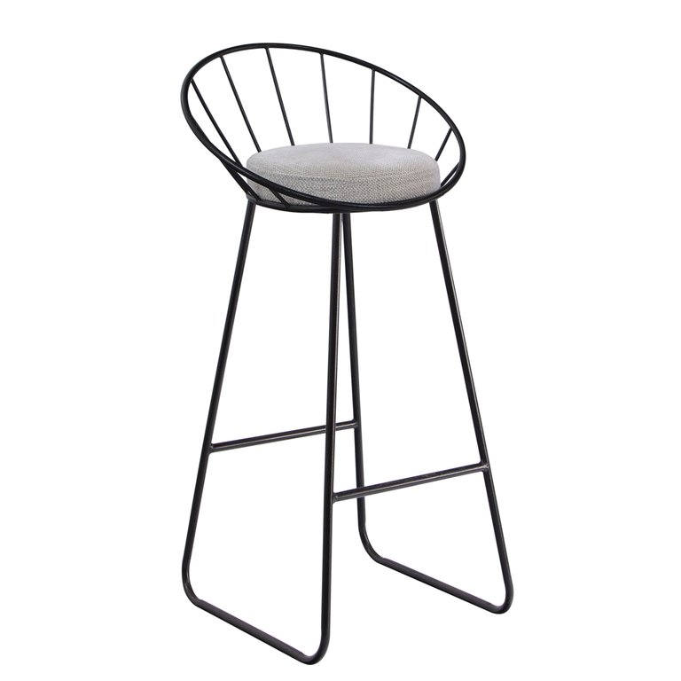 Banco Alto Sunset Banqueta Estofada Balcão Cozinha Churrasqueira - Preto