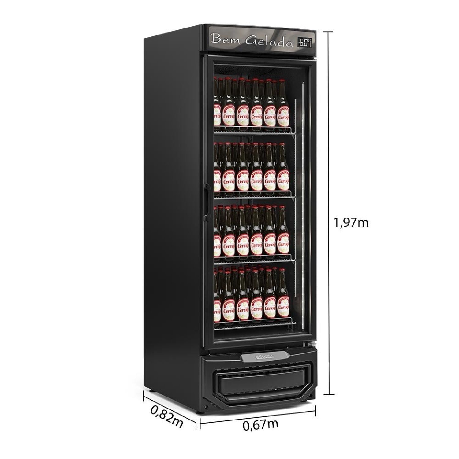 Cervejeira 570 Litros Frost Free Porta Vidro GRB-57 V PR Gelopar 220v - 2