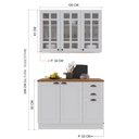 Ver imagem 4 de Armário de Cozinha Modulada Compacta Fidelitá Nara 100% MDF 2 Peças 120cm 6 Portas 2 Gavetas com