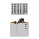 Ver imagem 2 de Armário de Cozinha Modulada Compacta Fidelitá Nara 100% MDF 2 Peças 120cm 6 Portas 2 Gavetas com