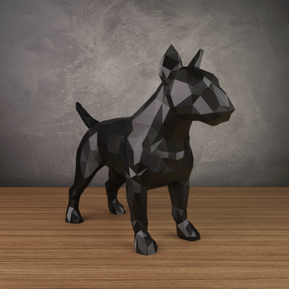 Bull Terrier Geométrico Decorativo Vegras Preto