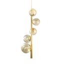 Ver imagem 3 de Lustre Vertical Figo Ouro - 5 Globos Esfera de Vidro Âmbar