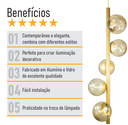 Ver imagem 6 de Lustre Vertical Figo Ouro - 5 Globos Esfera de Vidro Âmbar