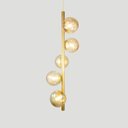 Ver imagem 2 de Lustre Vertical Figo Ouro - 5 Globos Esfera de Vidro Âmbar