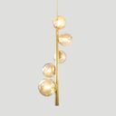 Ver imagem 4 de Lustre Vertical Figo Ouro - 5 Globos Esfera de Vidro Âmbar