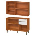 Ver imagem 2 de Conjunto Armário Aéreo e Balcão 120 Cm 100% Mdf Luna Cinamomo/branco