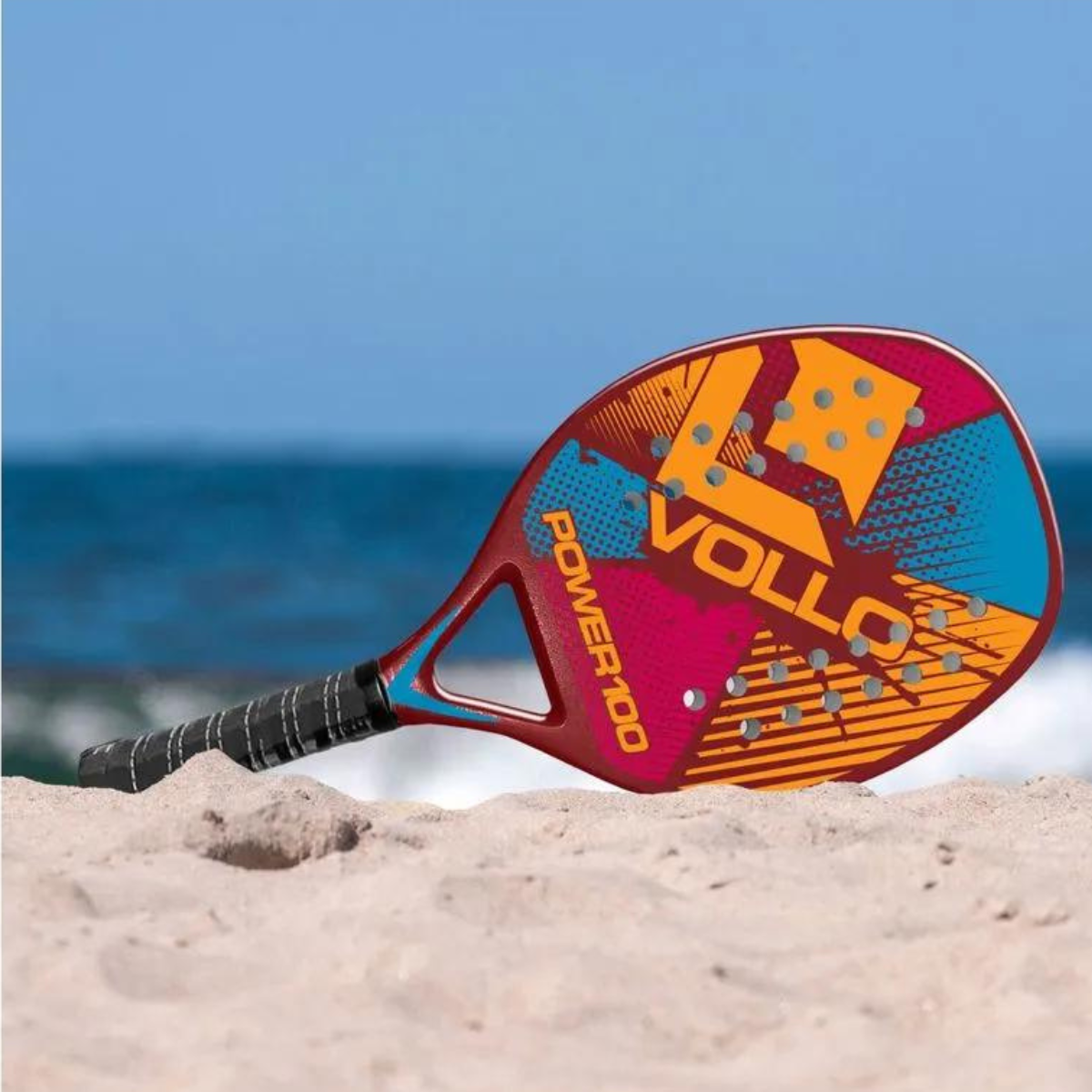 Raquete de Beach Tennis Vollo Fibra Vidro Superfície Áspera:bordô - 2