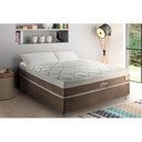 Ver imagem 1 de Cama Box Casal 138x188x58cm Molas Ensacadas Orion Montreal Branco/Tabaco