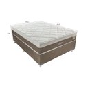 Ver imagem 3 de Cama Box Casal 138x188x58cm Molas Ensacadas Orion Montreal Branco/Tabaco