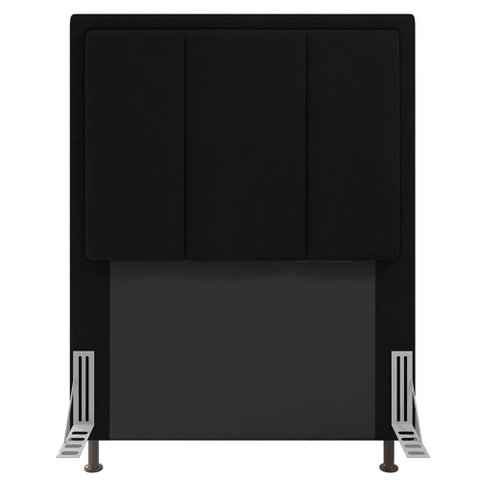 Cabeceira Cama Box Solteiro Veneza 90 Cm Sintético MV Estofados Preto