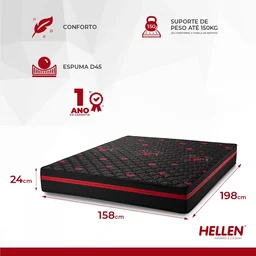 Colchão  Queen  D 45 Strong One 24X 198X 158 cm - 4