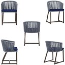 Ver imagem 5 de Mesa com 4 Cadeiras de Jantar Roma 100cm e Noronha em Aluminío Fendi Corda Nautica Estofado 10 Trama