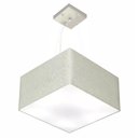 Ver imagem 1 de Lustre Pendente Quadrado Vivare Md-4195 Cúpula em Tecido 25/40x40cm - Bivolt - Rustico Cinza - Bivol