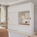 Ver imagem 1 de Guarda-Roupa Casal 2 Portas de Correr 2 Espelhos 243cm 100% MDF Marsala Espresso Móveis Branco