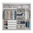 Ver imagem 3 de Guarda-Roupa Casal 2 Portas de Correr 2 Espelhos 243cm 100% MDF Marsala Espresso Móveis Branco