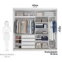 Ver imagem 4 de Guarda-Roupa Casal 2 Portas de Correr 2 Espelhos 243cm 100% MDF Marsala Espresso Móveis Branco