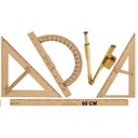 Ver imagem 7 de Conj 4 Kit Geométrico do Professor Mdf com 4 Réguas 60 Cm, 4 Compasso para Quadro Branco, 4 Esquadro