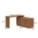 Ver imagem 2 de Cômoda com Mesa Escrivaninha Rocher 6 Gavetas Freijó - Pnr Móveis