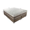 Ver imagem 3 de Cama Box Queen 158x198x58cm Molas Ensacadas Orion Montreal Branco/Tabaco