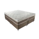 Ver imagem 2 de Cama Box Queen 158x198x58cm Molas Ensacadas Orion Montreal Branco/Tabaco