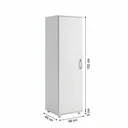Ver imagem 3 de Armário Multiuso 1 Porta com Suporte para Vassouras AR202 Branco