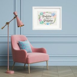 Quadro Gratidão Gera Gratidão - 60x48cm:madeira Preta - 2 Quadro Gratidão Gera Gratidão - 60x48cm:madeira Preta - 2