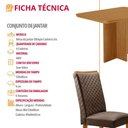 Ver imagem 7 de Conjunto Jantar Olimpia 4 Lugares MDF Copo Cadeiras Lira Veludo Marrom 120cm Moderna