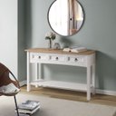 Ver imagem 4 de Aparador de Madeira Maciça com 3 Gavetas Branco Lavado