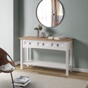 Ver imagem 4 de Aparador de Madeira Maciça com 3 Gavetas Branco Lavado