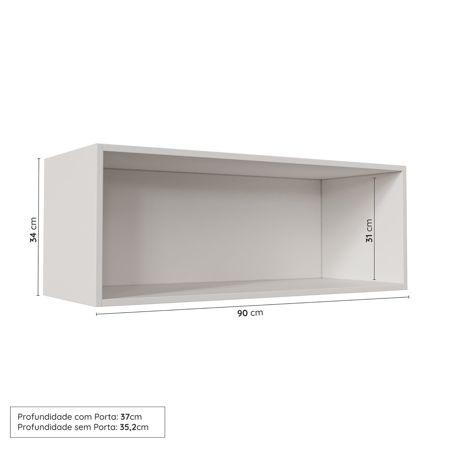 Cozinha Modulada 4 Peças com 3 Aéreos e Balcão 120cm Arizona CabeCasa MadeiraMadeira - 12