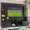 Ver imagem 1 de Rack Estante Com Painel Tv 65" E 2 Portas Catar Multimóveis Br3395 Preto