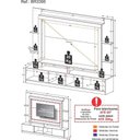 Ver imagem 4 de Rack Estante Com Painel Tv 65" E 2 Portas Catar Multimóveis Br3395 Preto