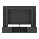 Ver imagem 2 de Rack Estante Com Painel Tv 65" E 2 Portas Catar Multimóveis Br3395 Preto