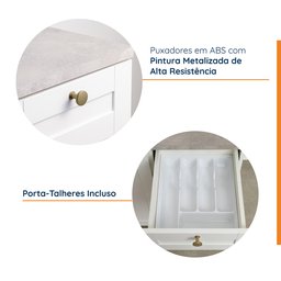 Cozinha Modulada 2 Peças com Balcão e Armário Aéreo Arizona CabeCasa MadeiraMadeira - 7