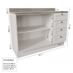 Cozinha Modulada 2 Peças com Balcão e Armário Aéreo Arizona CabeCasa MadeiraMadeira - 15