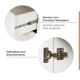 Cozinha Modulada 2 Peças com Balcão e Armário Aéreo Arizona CabeCasa MadeiraMadeira - 6