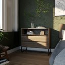 Ver imagem 3 de Conjunto Cama Casal Queen e Cômoda 2 Gavetas Concept CabeCasa MadeiraOriginals