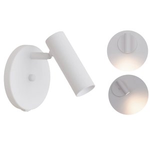 Arandela Tubo Articulada Cabeceira Foco Branca C Interruptor:branco Fosco