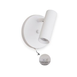 Arandela Tubo Articulada Cabeceira Foco Branca C Interruptor:branco Fosco - 3