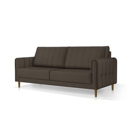 Sofá Living Biagio 1,70m Veludo Pés Madeira Espuma D-28:marrom - 3