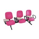 Ver imagem 1 de Cadeira em Longarina com Prancheta Linha Blenda Rosa