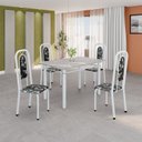 Ver imagem 1 de Conjunto de Mesa Tubular com 4 Cadeiras Lara Branco/Preto